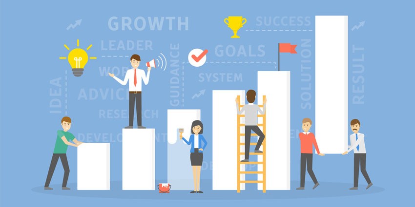 Business professionals collaborating